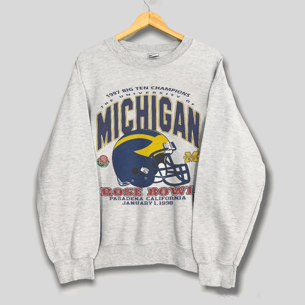 Vintage 90s University Of Michigan Big Ten Champions Rose Bowl Sweatshirt